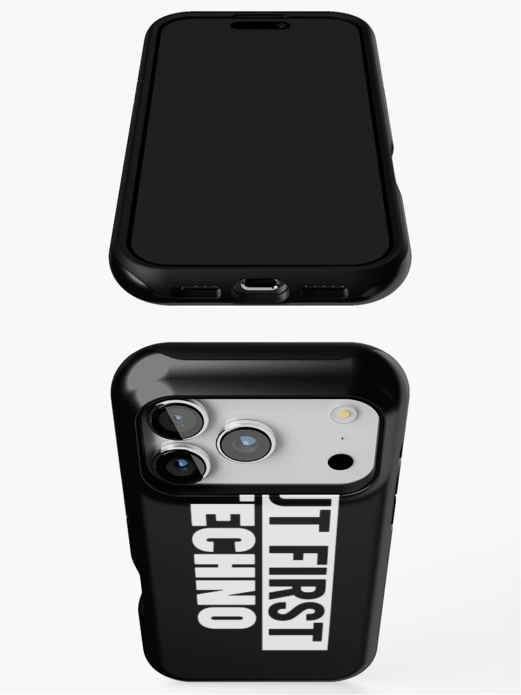 Thumbnail 3 of 4, iPhone Case, But First , Techno designed and sold by Express YRSLF.