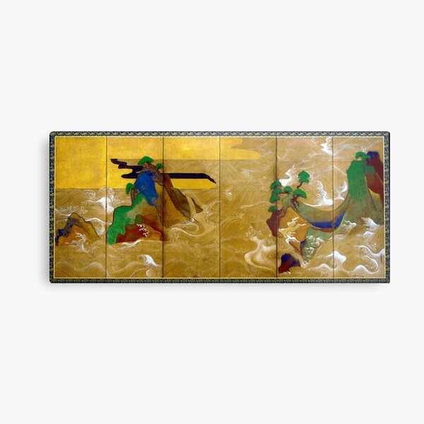Tawaraya Sotatsu Waves at Matsushima Metal Print