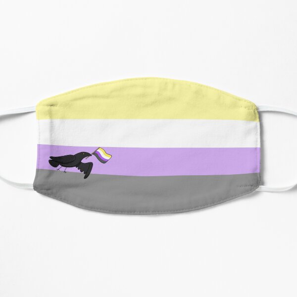 Pride Corvids - Nonbinary Flat Mask