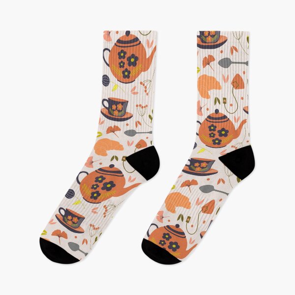 Artikelvorschau, Vintage gemütliche Tee-Kessel-Muster mit Herbst-Ästhetik entworfen und verkauft von Miss Tea Positive.