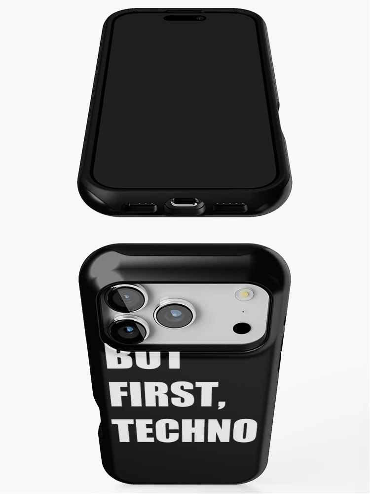 Thumbnail 3 of 4, iPhone Case, But First , Techno designed and sold by Express YRSLF.