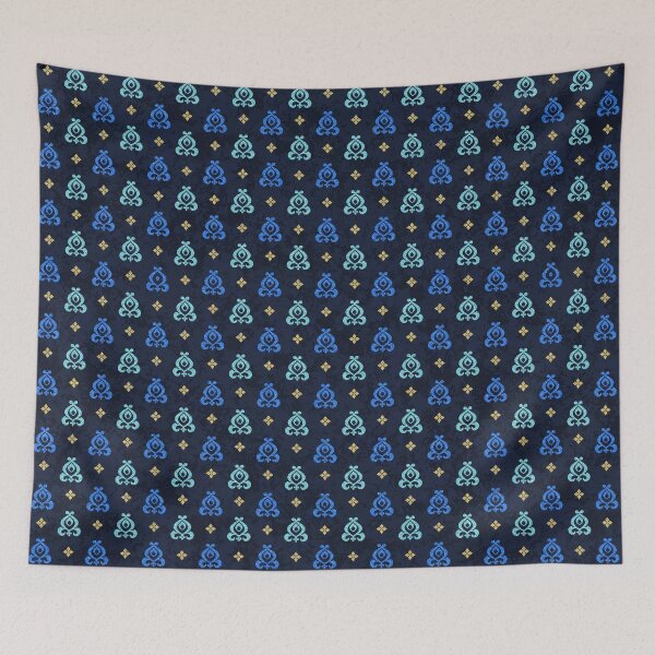 Item preview, Moroccan Fleur-de Lis in Gold & Blues designed and sold by ReesDesigns.