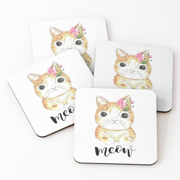Item preview, Meou cute kitten in watercolor designed and sold by latiendadearyam.