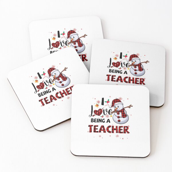 Item preview, I Love Being A Teacher Snowman Dab Christmas Red Plaid designed and sold by DanielleNicolet.