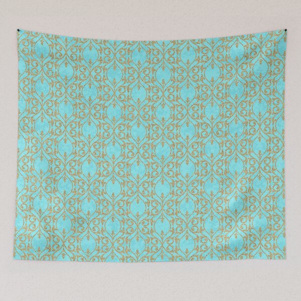 Item preview, Moroccan Fleur-de-Lis in Aqua designed and sold by ReesDesigns.
