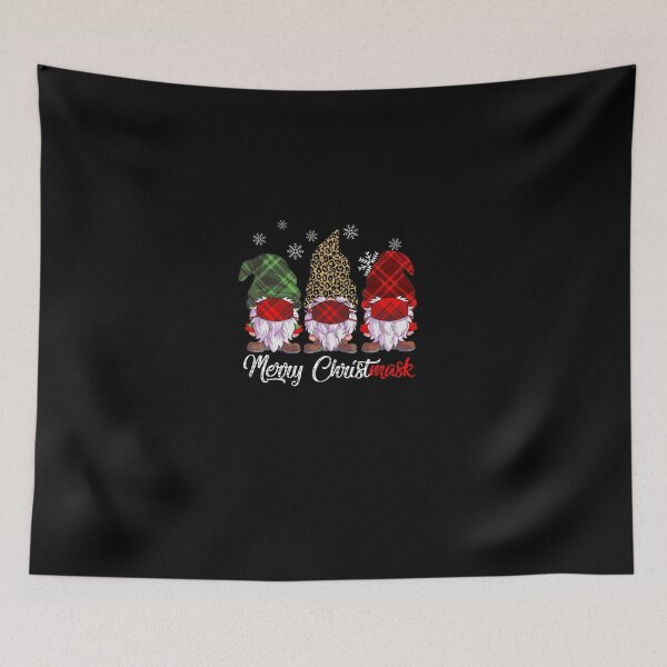 Item preview, Three Gnomes Wearing Christmas Mask Buffalo Plaid Leopard designed and sold by MyintThan09.