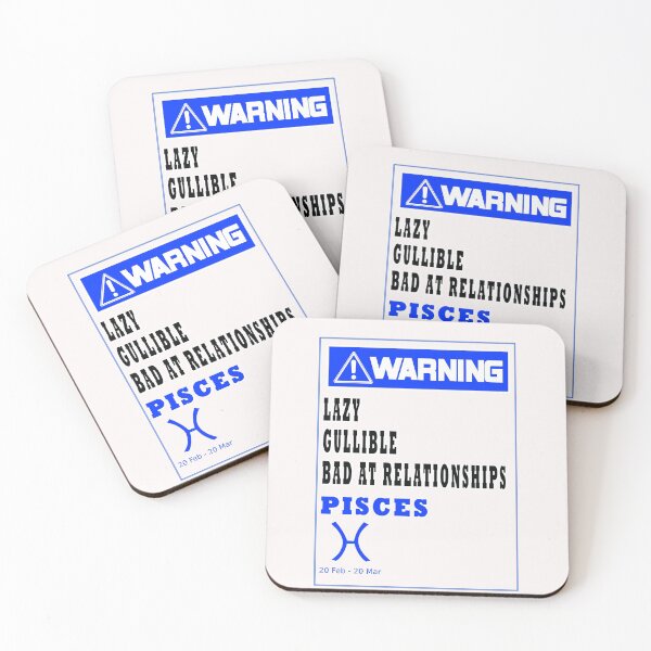 Item preview, WARNING ZODIAC SIGN PISCES designed and sold by GraphicMedia.