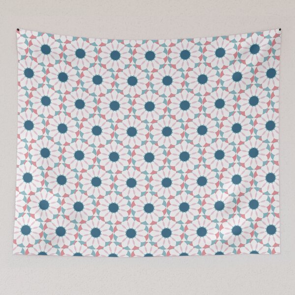 Item preview, Pink and Blue Geometric Floral Design designed and sold by shadowbright.