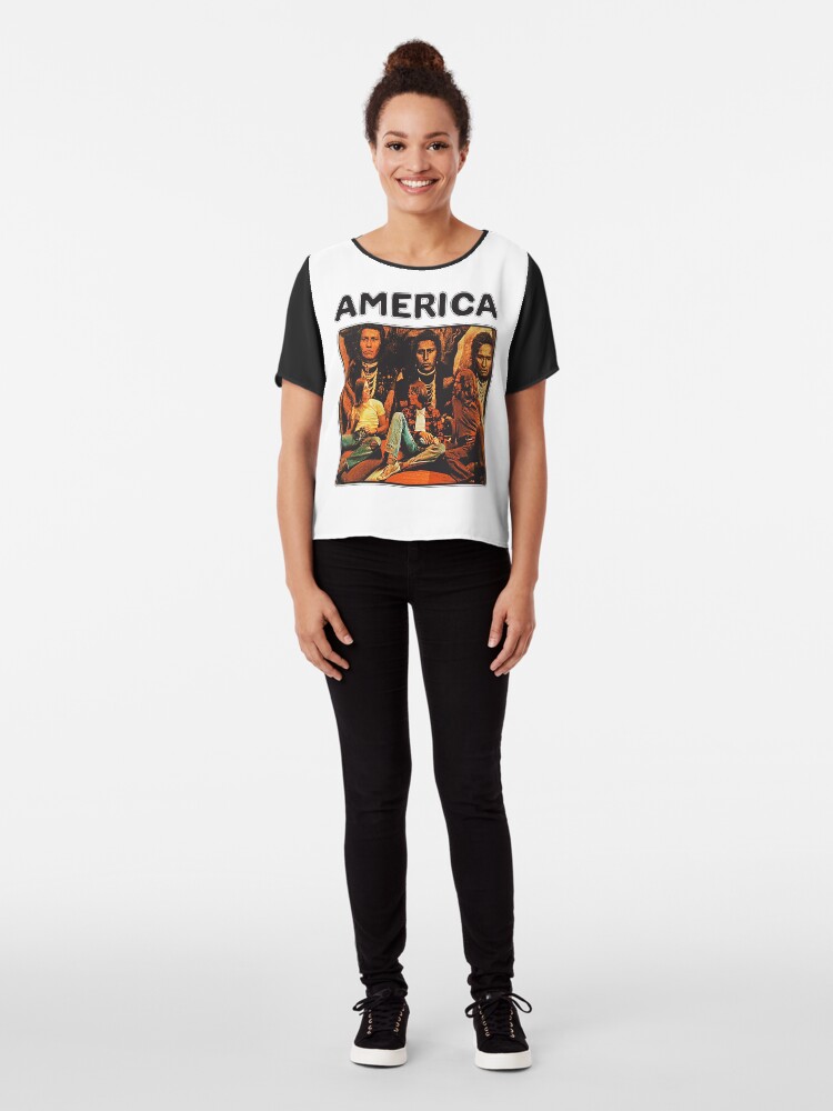 Alternate view of America 1971 band Chiffon Top