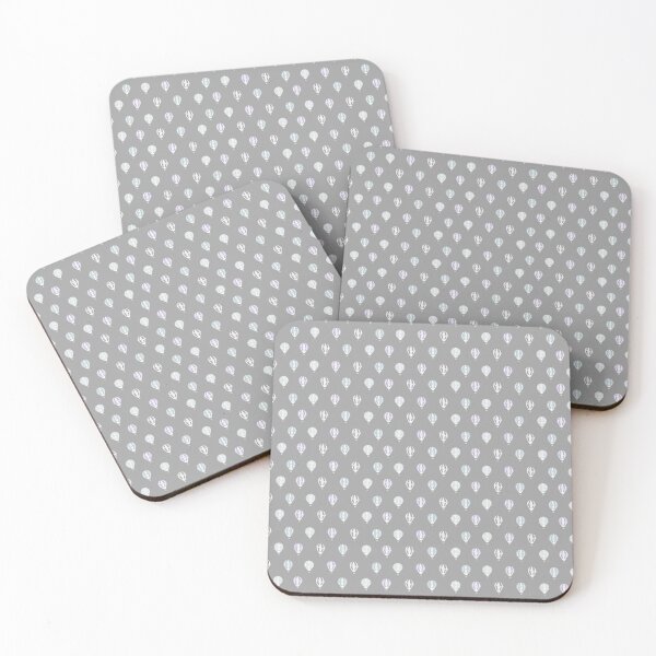 Item preview, Grey with Pastel Multicoloured Hot Air Balloons designed and sold by shadowbright.