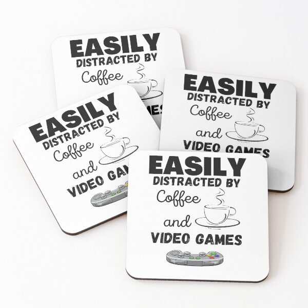 Item preview, Easily Distracted by Coffee and Video Games  designed and sold by CustomAssist.