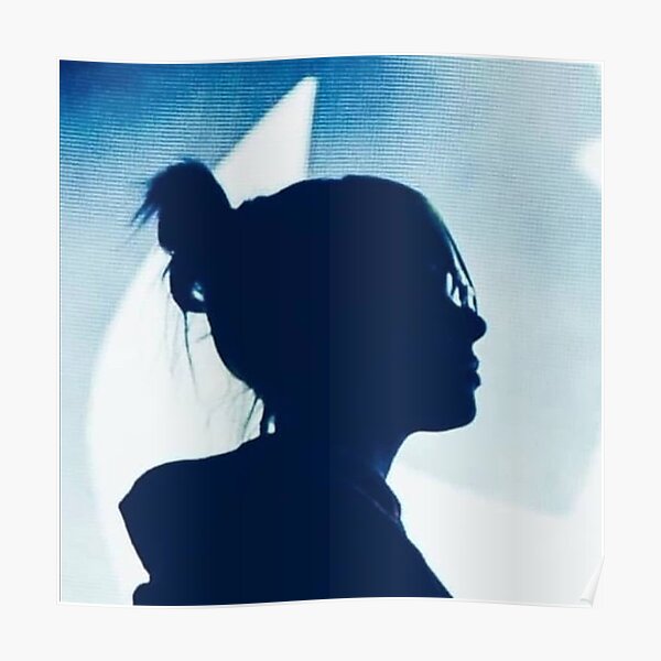 silhouette and blue moon Poster