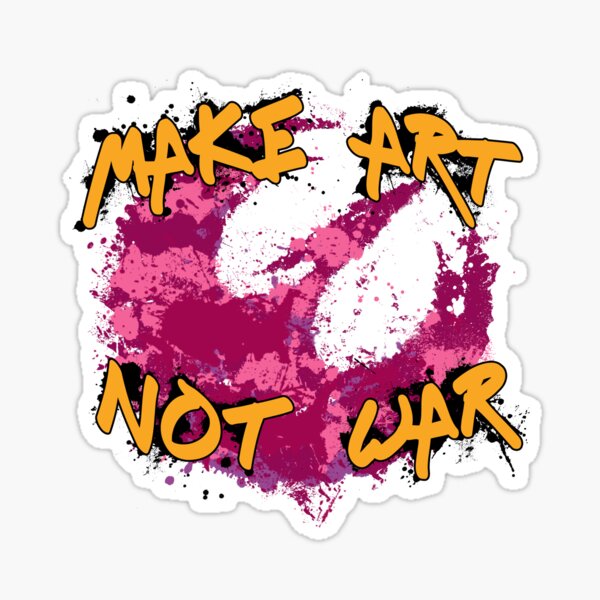 Vista previa del artículo con la obra «Haz el arte, no la guerra», diseñado y vendido por polarcupz.