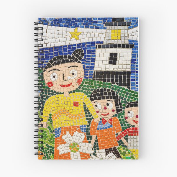 Item preview, Mosaic Wall Art Lighthouse Green Meadow Flowers Family Landscape Tiles Graphic designed and sold by WheresMyMojo.