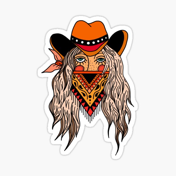 "Cowgirl" Sticker by EGBarts Redbubble