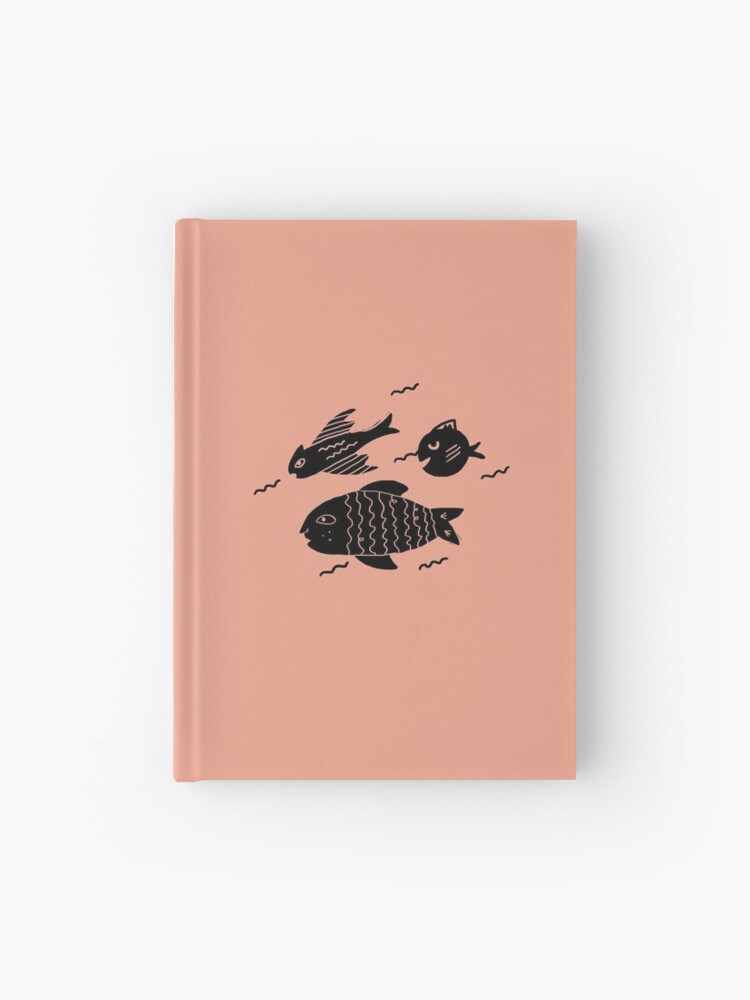 Hardcover Journal, Fishes on the sink designed and sold by Luisina Salce