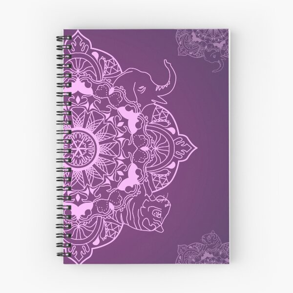 Item preview, Elephant and tiger Purple floral mandala pattern, trending, bestseller designed and sold by August-E.