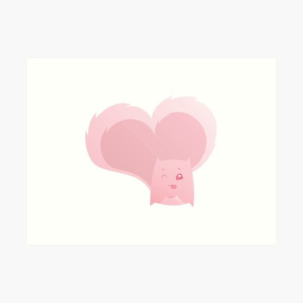 Squirrel with heart of love Art Print