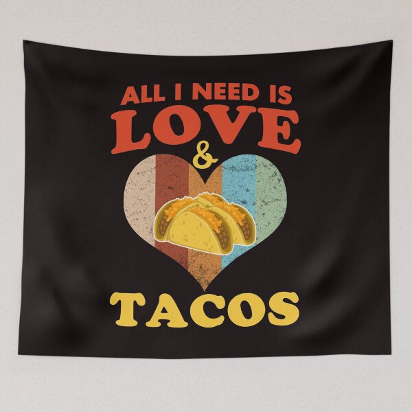 Item preview, All I Need Is Love And Tacos - Funny Tacos Retro Heart Gift  designed and sold by leo121687.