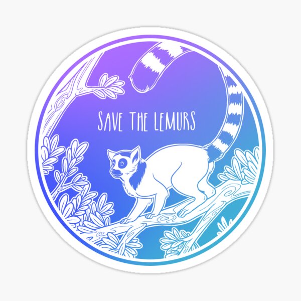 Save the Lemurs! Sticker