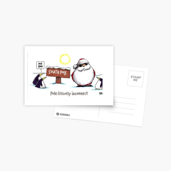 Politically Incorrect South Pole Christmas Card Postcard