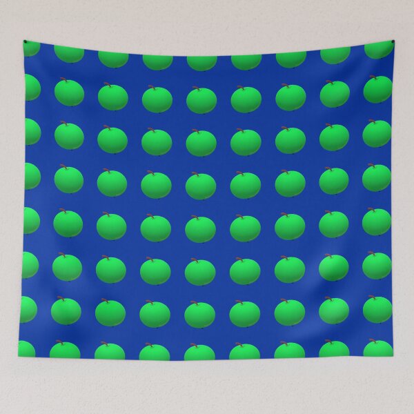 Item preview,  green apple blue background designed and sold by miaterinka.