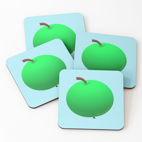 Item preview,   green apple blue background designed and sold by miaterinka.