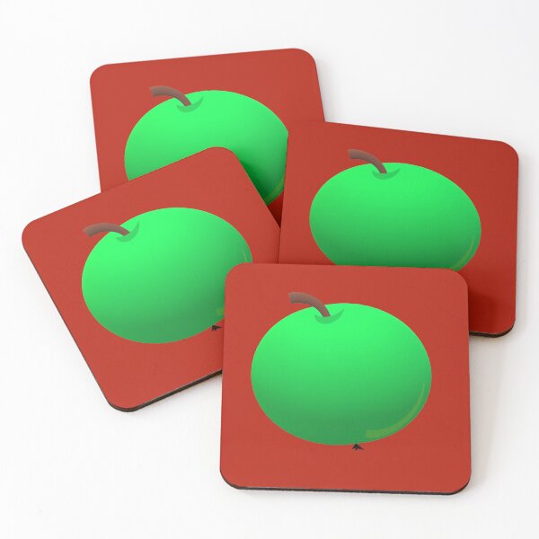 Item preview,  green apples red background designed and sold by miaterinka.