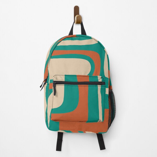 Item preview, Palm Springs Retro Midcentury Modern Abstract Pattern in Mid Mod Orange, Turquoise Teal, and Beige designed and sold by kierkegaard.