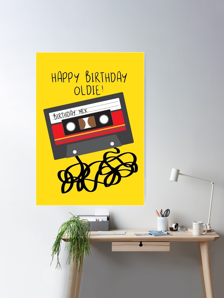 Retro Cassette Mix Tape Happy Birthday Poster for Sale by