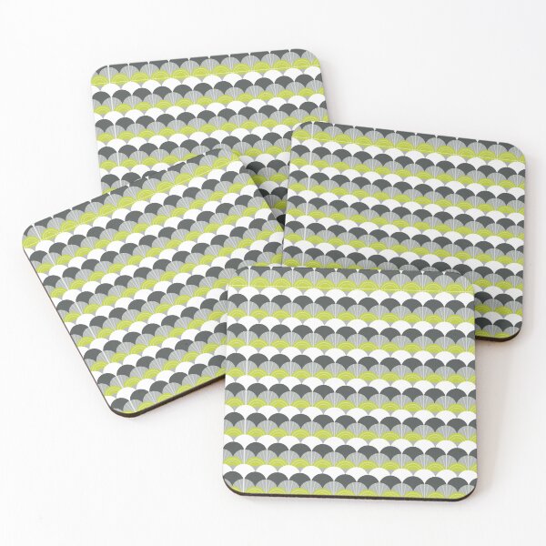 Item preview, MODERN SCALLOP PATTERN modern minimal bold gray lime green designed and sold by Kat Massard.
