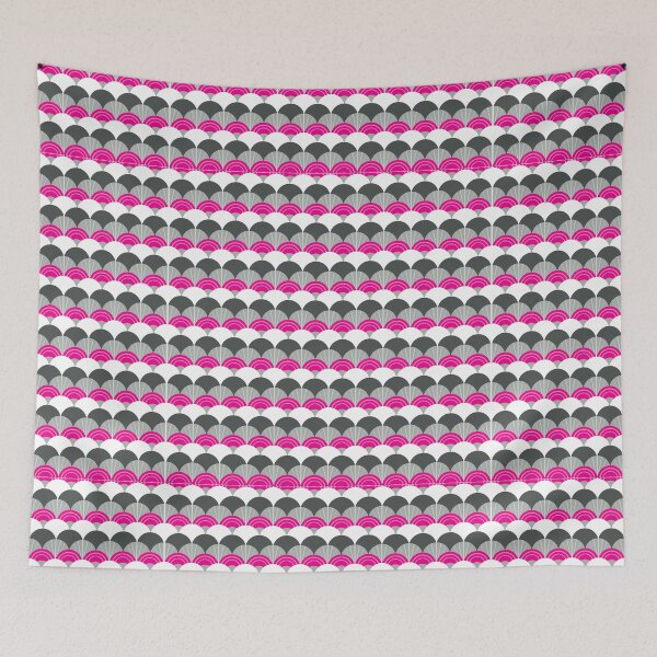Item preview, MODERN SCALLOP PATTERN modern minimal bright gray pink designed and sold by Kat Massard.