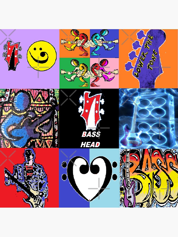 "Bass, Bass head,Mix by LowEndGraphics" Sticker by LowEndGraphics