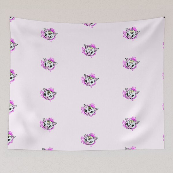Item preview, Little cute unicorn with pretty pink flowers designed and sold by BV-creas.