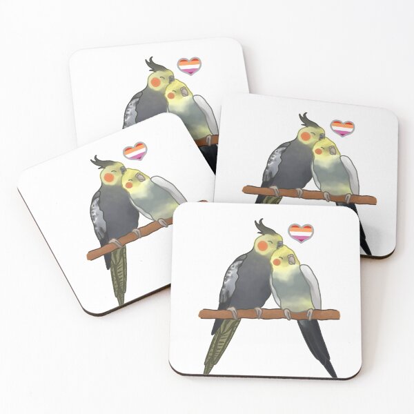 Item preview, Lesbian Cuddling Cockatiels designed and sold by AdoraBirdArt.