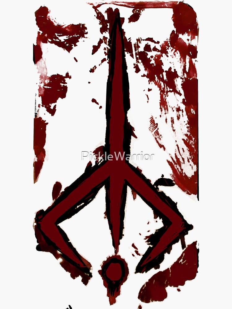 Bloodborne Hunters Sign Sticker For Sale By PickleWarrior Redbubble   Bg,f8f8f8 Flat,750x,075,f Pad,750x1000,f8f8f8.u2 