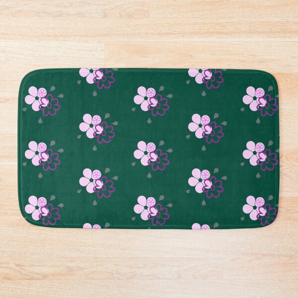 Item preview, Pink flowers on dark green designed and sold by Ninaeva.