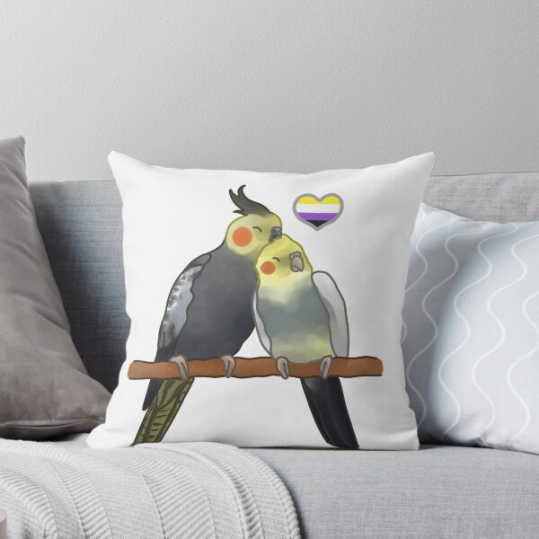 Item preview, Nonbinary Cuddling Cockatiels designed and sold by AdoraBirdArt.