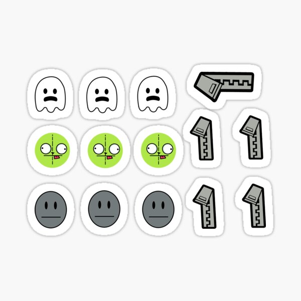 Item preview, INVADER ZIM! DIB and GIR STICKER SET! designed and sold by angsty-angst.