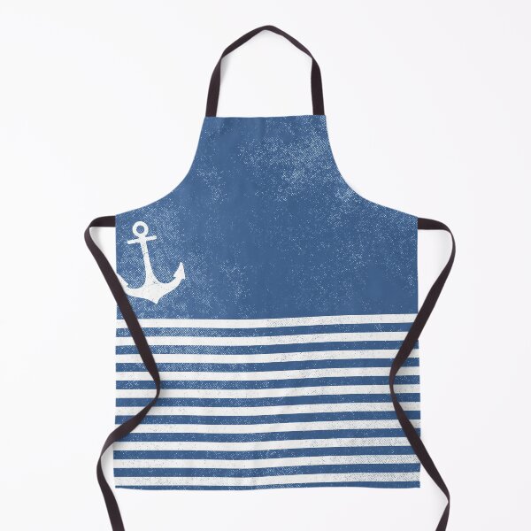 Item preview, Vintage anchor for regatta with stripes blue white nautical marine vintage designed and sold by wunderfamily.