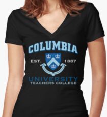 Columbia Teachers College Women's Fitted V-Neck T-Shirt