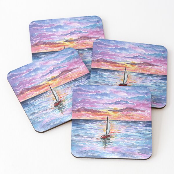 Item preview, Sailing boat on the sea at the sunrise designed and sold by SelinaFloca.