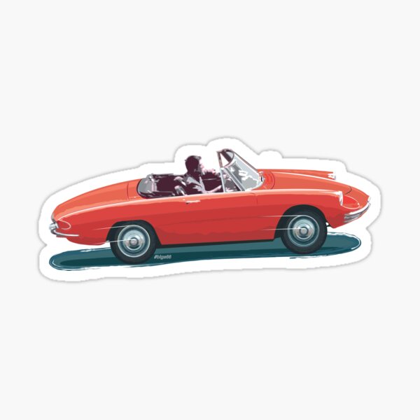 The Red AlfaSpider – Dustin Hoffman's car in the film The Graduate Sticker