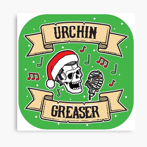 Xmas Urchin Greaser Rockabilly Logo Canvas Print