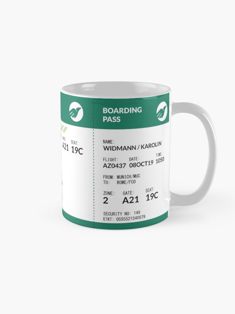 Alternate view of Boarding Pass 4000x1660 KWM Coffee Mug