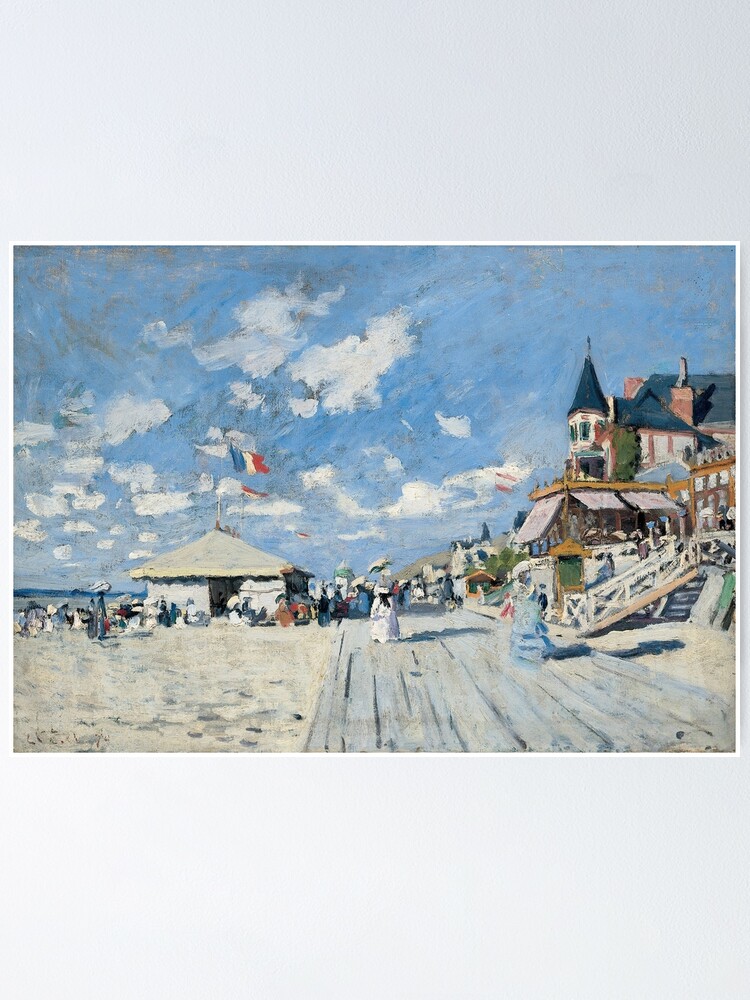 Claude Monet - The Boardwalk on the Beach at Trouville (Sur les planches de  Trouville) 1870