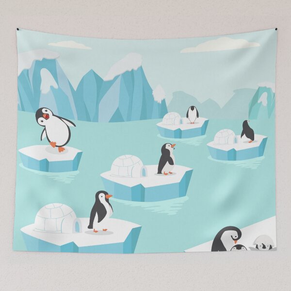 Item preview, Cute Penguins Family Arctic Iceberg Igloos  designed and sold by treasure-crafts.