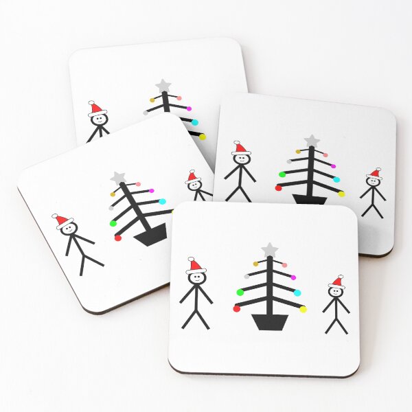 Item preview, Stickmen round the Christmas Tree designed and sold by Bammodesigns.
