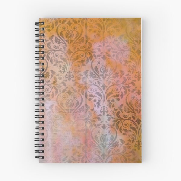 Item preview, Black, pink, and orange vintage, distressed damask ephemera design designed and sold by AnnieHochmann.