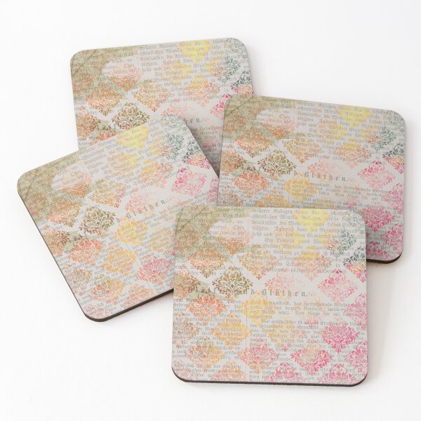 Item preview, Damask over vintage newspaper pattern ephemera designed and sold by AnnieHochmann.